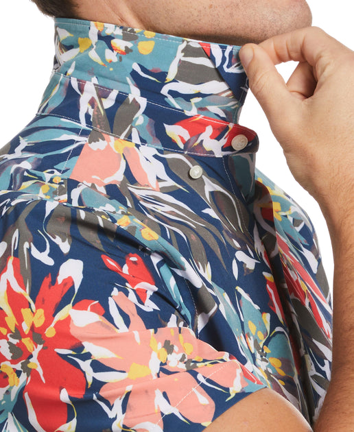 Men's Total Stretch Tropical Floral Print Shirt | Perry Ellis
