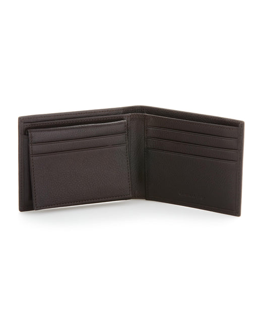 Brown Genuine Leather Glazed Wallet | Perry Ellis