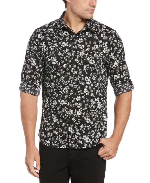 floral print black shirt