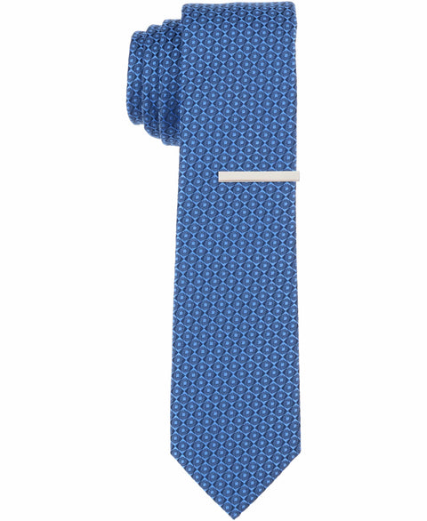 Cronan Geo Solid Slim Tie (Blue) 