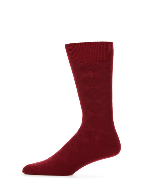 Diamond Stitch Logo Socks (Red) 