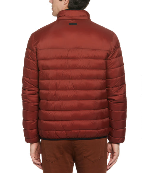 Lightweight Hooded Puffer Jacket (Fired Brick) 