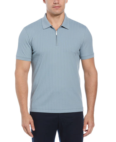 Perry Ellis men's short sleeve polo shirt with ribbed collar and 
