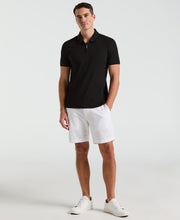 Quarter Zip Ribbed Polo (Black) 