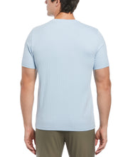 Rib Knit Crew Neck Tee (Cerulean) 