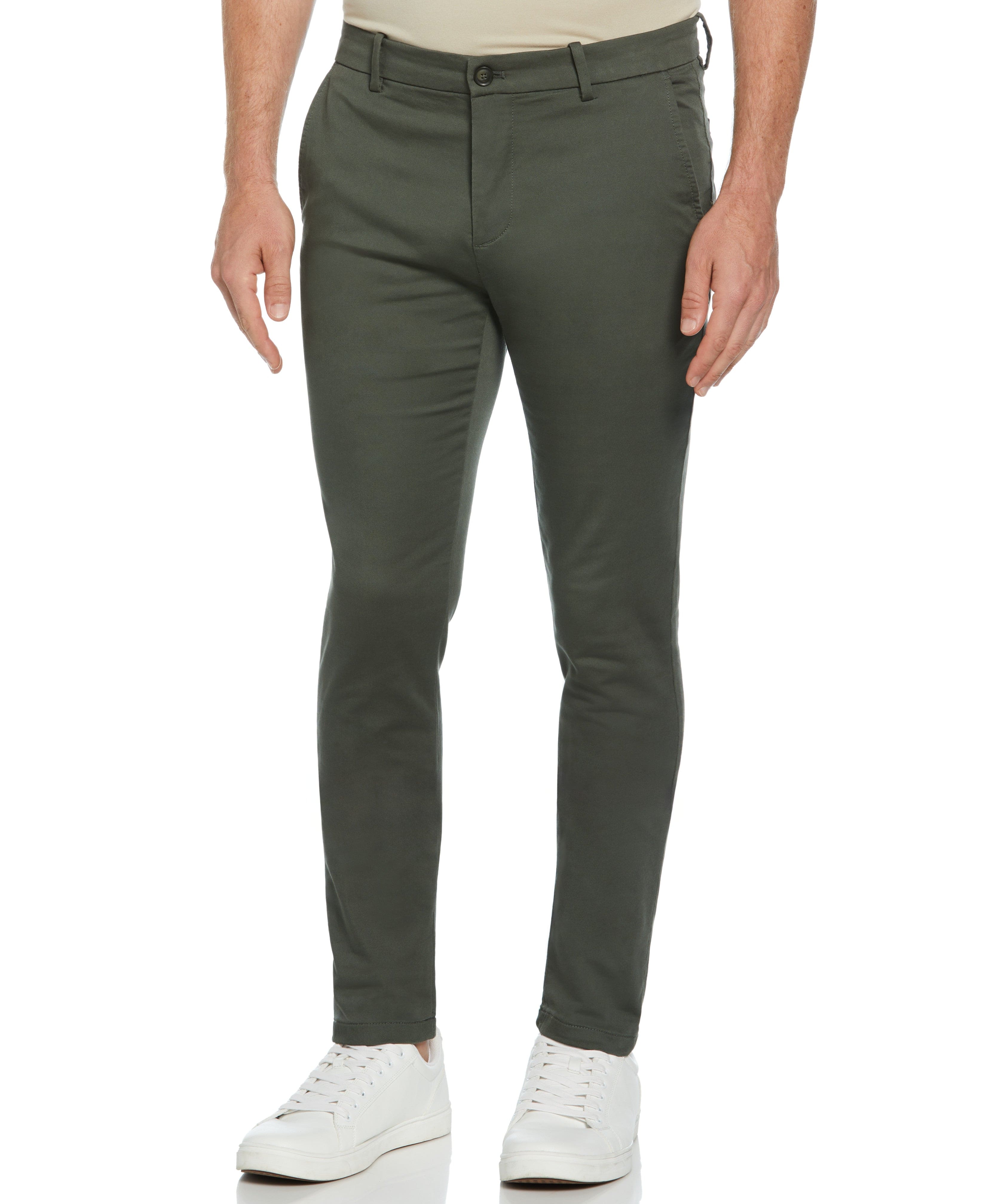 Men's Skinny Fit Flat Front Stretch Chino | Perry Ellis