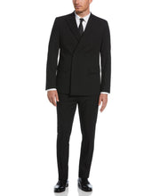 Slim Fit Double Breasted Peak Lapel Suit Jacket (Black) 