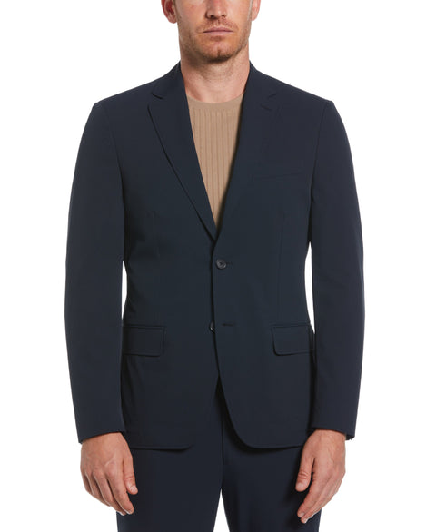 Slim Fit Single Breasted Tech Suit Jacket (Navy Print) 