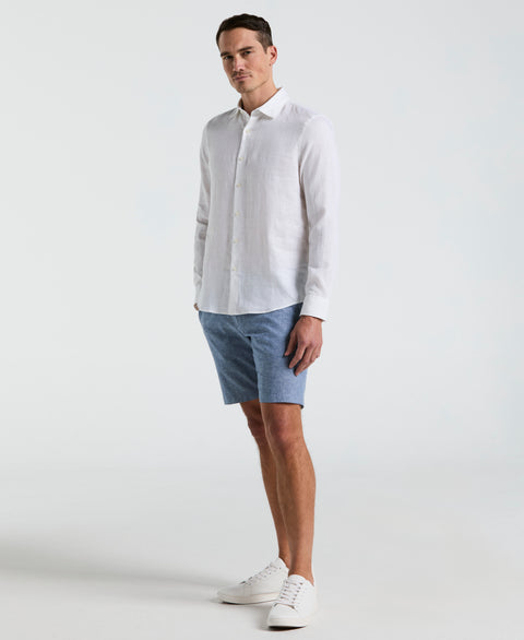 Solid Linen Shirt (Bright White) 