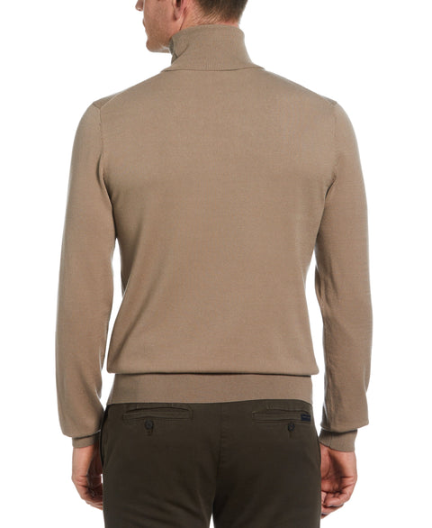 Solid Tech Turtleneck Sweater (Desert Taupe) 