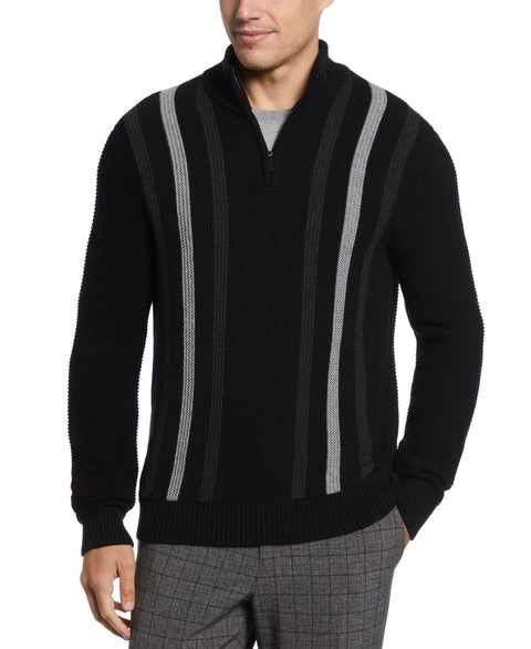 Mens Sweaters High Quality Round Collar Striped Jacquard Casual